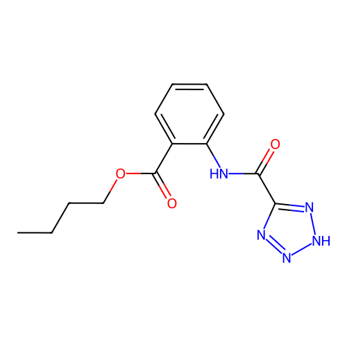 butyl 2-(2H-tetrazole-5-carbonylamino)benzoate structure