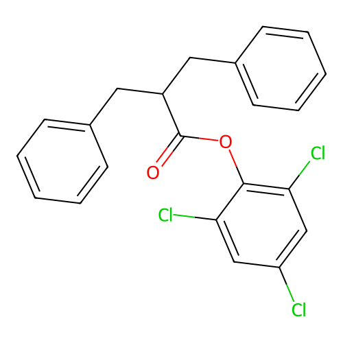 (2,4,6-Trichlorophenyl) 2-benzyl-3-phenylpropanoate structure