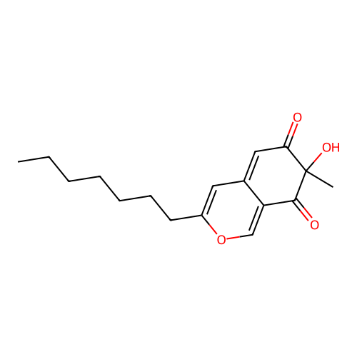 3-Heptyl-7-hydroxy-7-methylisochromene-6,8-dione structure