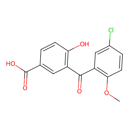 Benzoic acid, 3-(5-chloro-2-methoxybenzoyl)-4-hydroxy- structure