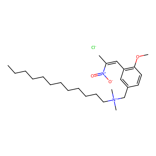 Benzenemethanaminium, N-dodecyl-4-methoxy-N,N-dimethyl-3-(2-nitro-1-propenyl)-, chloride structure