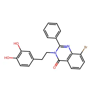 4(3H)-Quinazolinone, 8-bromo-3-(2-(3,4-dihydroxyphenyl)ethyl)-2-phenyl- structure