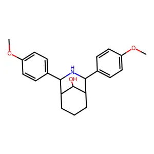 2,4-Bis(4-methoxyphenyl)-3-azabicyclo[3.3.1]nonan-9-ol structure