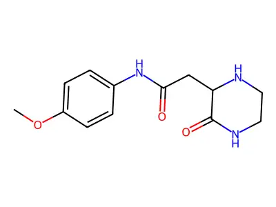N-(4-methoxyphenyl)-2-(3-oxopiperazin-2-yl)acetamide structure