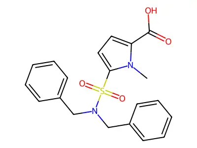 5-[(dibenzylamino)sulfonyl]-1-methyl-1H-pyrrole-2-carboxylic acid structure