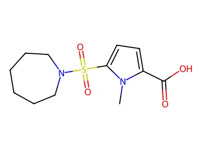 5-(1-azepanylsulfonyl)-1-methyl-1H-pyrrole-2-carboxylic acid structure