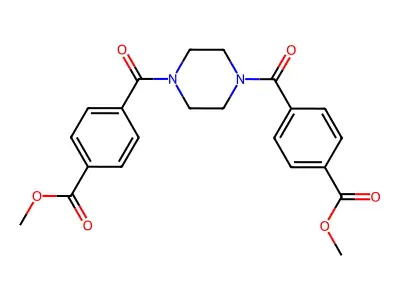 Methyl 4-[4-(4-methoxycarbonylbenzoyl)piperazine-1-carbonyl]benzoate structure