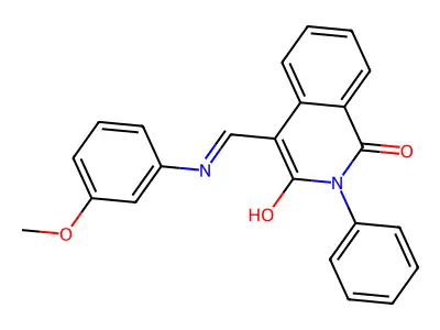 (4E)-4-{[(3-methoxyphenyl)amino]methylidene}-2-phenylisoquinoline-1,3(2H,4H)-dione structure