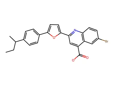 6-Bromo-2-{5-[4-(butan-2-yl)phenyl]furan-2-yl}quinoline-4-carboxylate structure