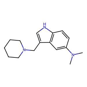 Indole, 5-(dimethylamino)-3-(piperidinomethyl)- structure