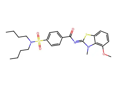 4-(dibutylsulfamoyl)-N-(4-methoxy-3-methyl-1,3-benzothiazol-2-ylidene)benzamide structure
