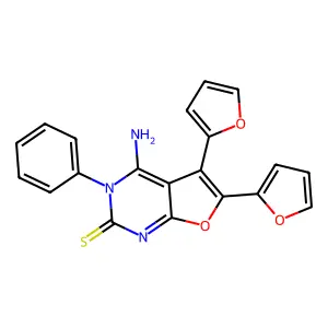 4-Amino-5,6-bis(furan-2-yl)-3-phenylfuro[2,3-d]pyrimidine-2-thione structure