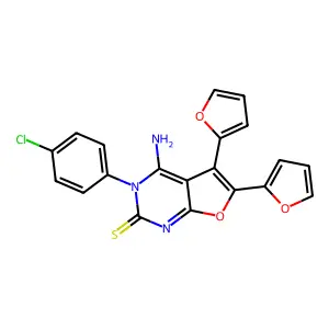 4-Amino-3-(4-chlorophenyl)-5,6-bis(furan-2-yl)furo[2,3-d]pyrimidine-2-thione structure