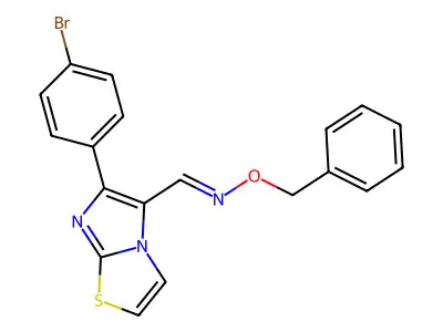 1-[6-(4-bromophenyl)imidazo[2,1-b][1,3]thiazol-5-yl]-N-phenylmethoxymethanimine structure