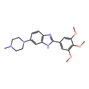 6-(4-methyl-1-piperazinyl)-2-(3,4,5-trimethoxyphenyl)-1H-benzimidazole structure