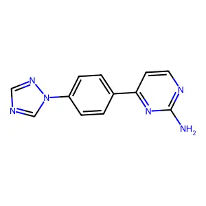 4-[4-(1H-1,2,4-triazol-1-yl)phenyl]-2-pyrimidinamine structure