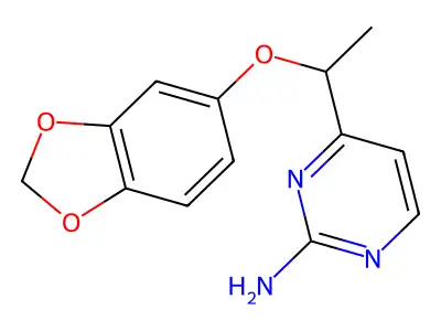 4-[1-(1,3-Benzodioxol-5-yloxy)ethyl]-2-pyrimidinamine structure