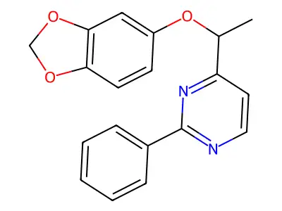4-[1-(1,3-Benzodioxol-5-yloxy)ethyl]-2-phenylpyrimidine structure