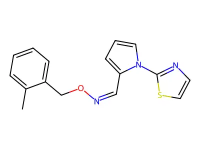 N-[(2-methylphenyl)methoxy]-1-[1-(1,3-thiazol-2-yl)pyrrol-2-yl]methanimine structure