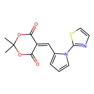 2,2-dimethyl-5-{[1-(1,3-thiazol-2-yl)-1H-pyrrol-2-yl]methylene}-1,3-dioxane-4,6-dione structure