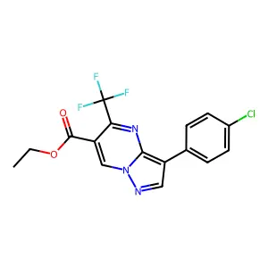 ethyl 3-(4-chlorophenyl)-5-(trifluoromethyl)pyrazolo[1,5-a]pyrimidine-6-carboxylate structure