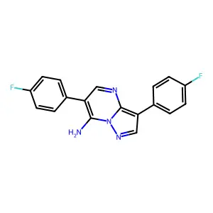 3,6-Bis(4-fluorophenyl)pyrazolo[1,5-a]pyrimidin-7-amine structure