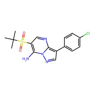 6-(Tert-butylsulfonyl)-3-(4-chlorophenyl)pyrazolo[1,5-a]pyrimidin-7-ylamine structure