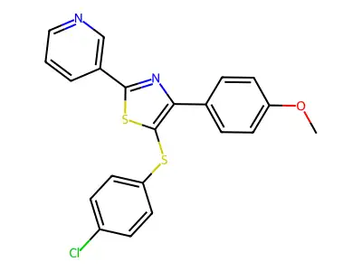 3-[5-[(4-Chlorophenyl)sulfanyl]-4-(4-methoxyphenyl)-1,3-thiazol-2-yl]pyridine structure