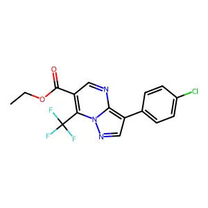 ethyl 3-(4-chlorophenyl)-7-(trifluoromethyl)pyrazolo[1,5-a]pyrimidine-6-carboxylate structure
