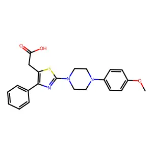 2-[2-[4-(4-methoxyphenyl)piperazin-1-yl]-4-phenyl-1,3-thiazol-5-yl]acetic Acid structure