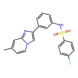 4-fluoro-N-[3-(7-methylimidazo[1,2-a]pyridin-2-yl)phenyl]benzenesulfonamide structure