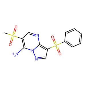 6-(Methylsulfonyl)-3-(phenylsulfonyl)pyrazolo[1,5-a]pyrimidin-7-amine structure
