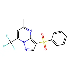 3-(Benzenesulfonyl)-5-methyl-7-(trifluoromethyl)pyrazolo[1,5-a]pyrimidine structure