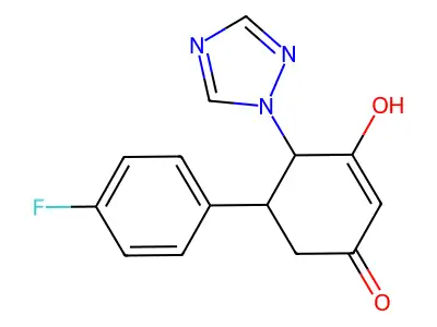 5-(4-fluorophenyl)-3-hydroxy-4-(1H-1,2,4-triazol-1-yl)-2-cyclohexen-1-one structure