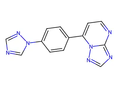 7-[4-(1H-1,2,4-triazol-1-yl)phenyl][1,2,4]triazolo[1,5-a]pyrimidine structure