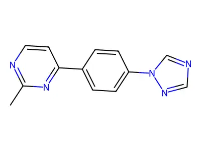 2-methyl-4-[4-(1H-1,2,4-triazol-1-yl)phenyl]pyrimidine structure