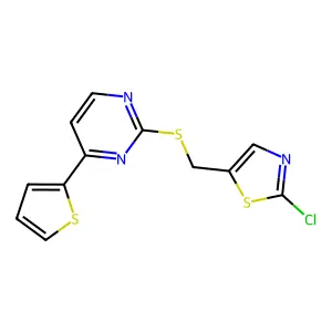 2-{[(2-Chloro-1,3-thiazol-5-yl)methyl]sulfanyl}-4-(2-thienyl)pyrimidine structure
