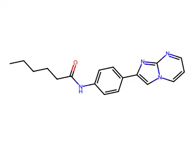 N-(4-imidazo[1,2-a]pyrimidin-2-ylphenyl)hexanamide structure