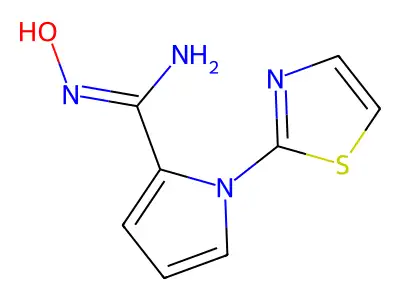 N'-hydroxy-1-thiazol-2-yl-pyrrole-2-carboxamidine structure