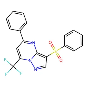 5-Phenyl-3-(phenylsulfonyl)-7-(trifluoromethyl)pyrazolo[1,5-a]pyrimidine structure