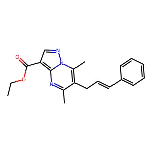 ethyl 5,7-dimethyl-6-[(E)-3-phenyl-2-propenyl]pyrazolo[1,5-a]pyrimidine-3-carboxylate structure