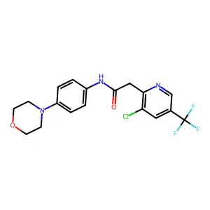 2-[3-chloro-5-(trifluoromethyl)-2-pyridinyl]-N-(4-morpholinophenyl)acetamide structure