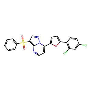 7-[5-(2,4-Dichlorophenyl)-2-furyl]-3-(phenylsulfonyl)pyrazolo[1,5-a]pyrimidine structure