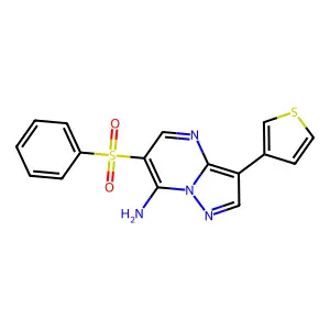6-(Phenylsulfonyl)-3-(3-thienyl)pyrazolo[1,5-a]pyrimidin-7-amine structure
