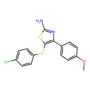 5-[(4-Chlorophenyl)sulfanyl]-4-(4-methoxyphenyl)-1,3-thiazol-2-ylamine structure