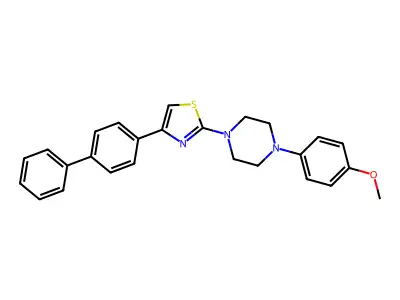 1-(4-[1,1'-Biphenyl]-4-yl-1,3-thiazol-2-yl)-4-(4-methoxyphenyl)piperazine structure