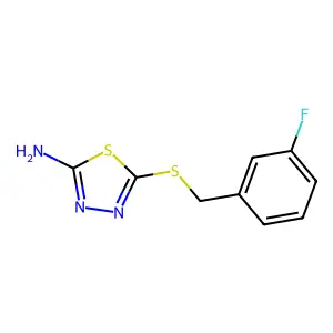 5-[(3-Fluorobenzyl)sulfanyl]-1,3,4-thiadiazol-2-ylamine structure