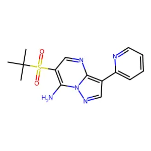 6-(Tert-butylsulfonyl)-3-(2-pyridinyl)pyrazolo[1,5-a]pyrimidin-7-ylamine structure