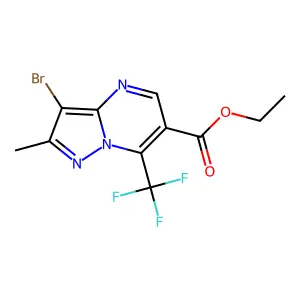 ethyl 3-bromo-2-methyl-7-(trifluoromethyl)pyrazolo[1,5-a]pyrimidine-6-carboxylate structure