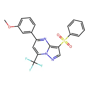 5-(3-methoxyphenyl)-3-(phenylsulfonyl)-7-(trifluoromethyl)pyrazolo[1,5-a]pyrimidine structure
